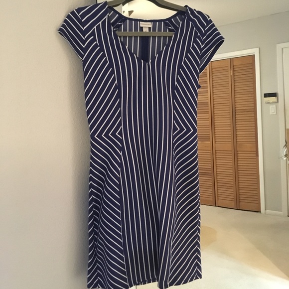 Blue and White Striped Dress - Picture 3 of 6